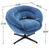 CAVINAS Chenille Upholstered Accent Chair with Metal Base Frame,Modern Swivel Chair with Removable Cushion for Bedroom,Reading Room - 3 of 4