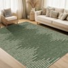 Washable Modern Striped Rug Non Slip Low Pile Rug Soft Geometric Minimalistic Throw Floor Cover Foldable Indoor Carpet for Living Room Bedroom - 3 of 4