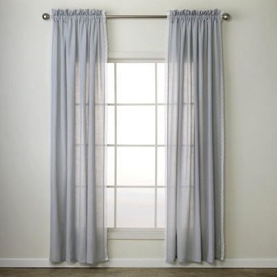 SKL Home By Saturday Knight Ltd Home Catherine Crochet Window Curtain Panel Pair - 2-Pack - 52X84", Silver