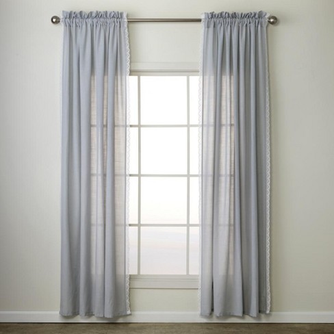 SKL Home By Saturday Knight Ltd Catherine Crochet Window Curtain Panel Pair - 104X63", Silver - image 1 of 4