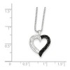 Black Bow Jewelry 1/4 Cttw Black & White Diamond 16mm Heart Necklace in Sterling Silver - 2 of 4