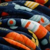 HomeRoots 50" X 60" Blue Orange and Yellow Velvet Quilted Plush Throw Blanket - 4 of 4
