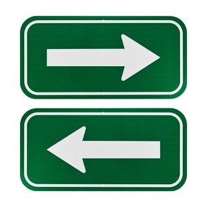 Unique Bargains Aluminum Reflective Outdoor Lawn Arrow Sign 1 Pc - 1 of 4
