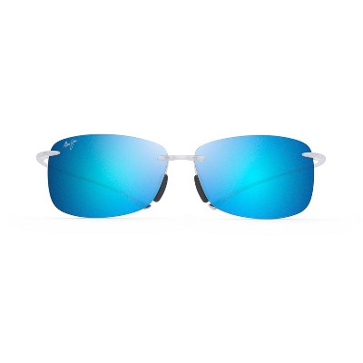 Maui Jim 'Akau Rimless Sunglasses - Blue lenses with White frame
