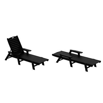 WestinTrends Adirondack Outdoor Chaise Lounge for Patio Garden Poolside (Set of 2)