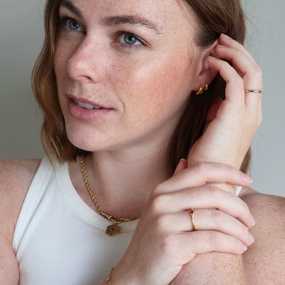 Dome Huggie Hoops (10mm, 13mm) in Gold, Silver, Rose Gold - Honeycat