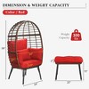 YARDSIGHT Egg-Shaped Rattan Lounge Chair with Ottoman Cushioned PE Wicker & Iron Frame Accent Chair for Cozy Indoor or Outdoor Seating - 3 of 4