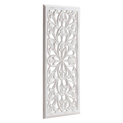 Augustus White Hand-Carved Wood Medallion Wall Art