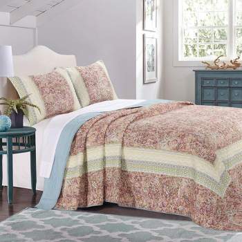 Palisades Bedspread and Sham Set 3 Piece Pastel King by Barefoot Bungalow