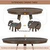 5-Piece Retro Dining Table Set with 4 Upholstered Chairs, 16" Leaf Dining Table, Solid Wood & MDF, for Small Spaces and Dining Rooms - 4 of 4