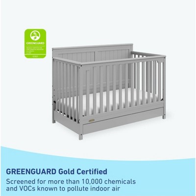 Pebble Gray 5-in-1 Convertible Crib with Storage Drawer