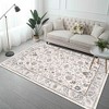 Kumasinova Vintage Boho Area Rug, Washable Rug with Floral Pattern, Faux Cashmere Living Room Rug, Non-Slip Rugs, Stain-Resistant Door Mat - 3 of 4