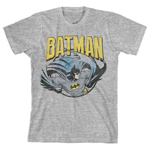 Batman Pose Youth Boys Athletic Heather Gray T-shirt : Target