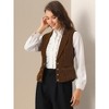 Allegra K Women's Velvet Casual Lapel Collar Sleeveless Button Down Vest - 3 of 4