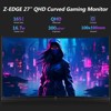 Z-EDGE UG27Q 27" 165Hz Curved Gaming Monitor, QHD(2560x1440) MPRT 1ms, Frameless LED Gaming Monitor - 2 of 4