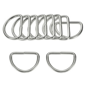 Unique Bargains Durable Multipurpose Iron Non-Welded Dee Rings Metal Buckle for Purse 10 Pcs - 1 of 4