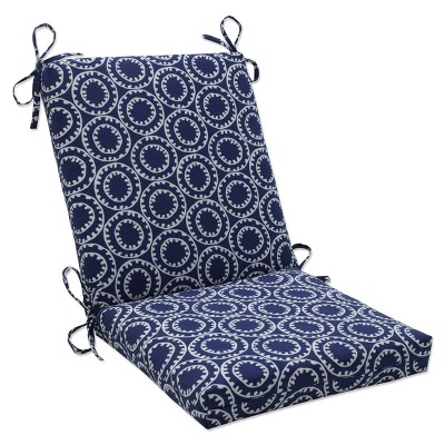 Pillow Perfect Ring a Bell Outdoor Squared Edge Chair Cushion - Blue