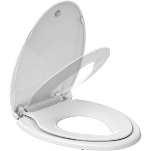 Toilet Seats Elongated,Extra Long Toilet Seat,Built-In Potty Training Seat for Toddlers, Easy Installation & Release with Hardware - 1 of 4
