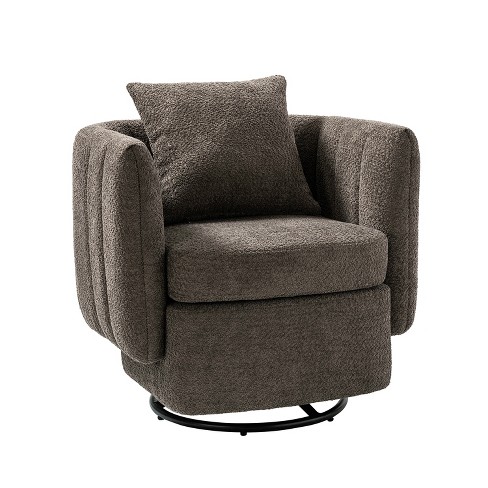 Colin 360 degree Swivel barrel Chair With Pillow ARTFUL LIVING DESIGN BROWN