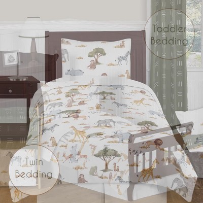 Multicolor Jungle Animals Fabric Storage Bin with Flip Lid