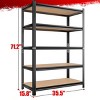 Syemin Utility Storage Shelves 5 Tier Changeable Assembly Storage Rack, Heavy Duty Shelves, Garage Shelving Storage, Black, 21.3"*11.4"*59.1" - 4 of 4