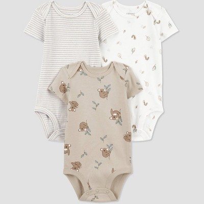 Carter's Just One You®️ Baby 3pk Long Sleeve Bodysuit - Lead White : Target