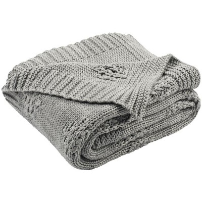 Cozy Knit Throw Blanket - THR199 - Grey - 50" x 60" - Safavieh