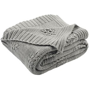 Cozy Knit Throw Blanket - THR199 - Grey - 50" x 60" - Safavieh - 1 of 2