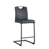 Counter Stool Modern Counter Height Bar Stools With Back Upholstered PU Leather Barstool With U-Shaped Base,irregular,black,26 Inch - 4 of 4