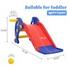 Infurnic Baby Activity Gyms Multifunctional Play Slide with Dolphin Patterns, Basketball Hoop, Climbing Ladders, Multicolored, 27.17"*7.09"*14.17" - 3 of 4