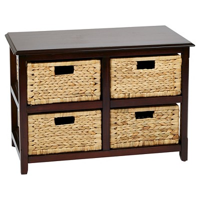 20.5" Seabrook TwoTier Storage Unit with Espresso and Natural Baskets - OSP Home Furnishings