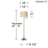 360 Lighting Modern Floor Lamp Adjustable Swing Arm 70" Tall Antique Brass Burlap Drum Shade for Living Room Reading Bedroom Office - 2 of 4