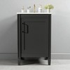 20" Bathroom Vanity with Ceramic Sink, Free-Standing Modern Vanity Cabinet with Adjustable U-Shaped Shelf and Dual Door Shelves - 2 of 4
