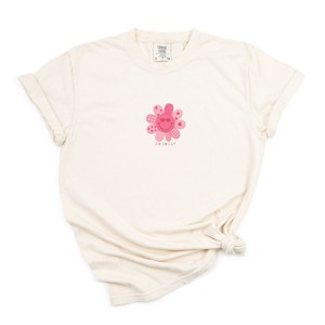 S.W.Smiley Patchwork Flower Hearts - Women's Garment Dyed Graphic T-Shirt - 1 of 4