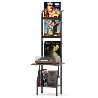 Tangkula 5-Tier Record Player Stand w/ Vinyl Display Shelf Record Player Table Rack