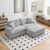 CENGHU 82 Inches Corduroy Sofa, Sectional Sofa, Storage Feet +4 Throw Pillows, L Shaped Sofa Couches for Living Room, Office - 3 of 4