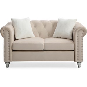 TiramisuBest Stylish Navy Blue Loveseat, Modern Upholstered Sofa Perfect for Contemporary Homes - 1 of 4