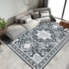 Machine Washable Area Rugs Large Vintage Floral Area Rug Non Slip Distressed Soft Low Pile Non Shedding Design Floor Carpet - 3 of 4