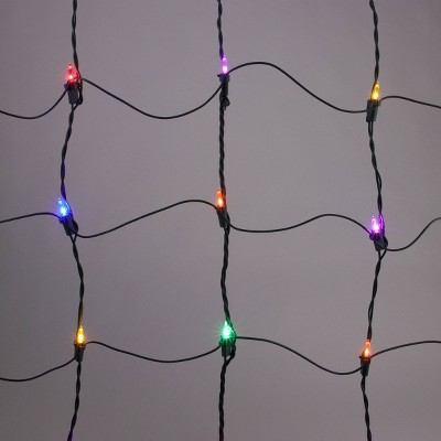 Philips 100ct 5' x 4' Christmas LED Super Bright Mini Net Lights Multicolor with Green Wire