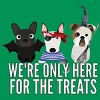 Junior's Design By Humans Dog Halloween - We're Only Here For The Treats By PedigreePrints T-Shirt - 2 of 3