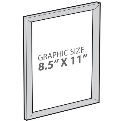 Silver Acrylic Wall Mount Snap Poster Frame 8.5" x 11"