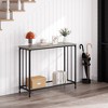 Console Table, Sofa Tables Narrow Entryway Table with Glass Shelf and Metal Frame, Industrial Hallway Table for Living Room, Foyer, Bedroom - 2 of 4