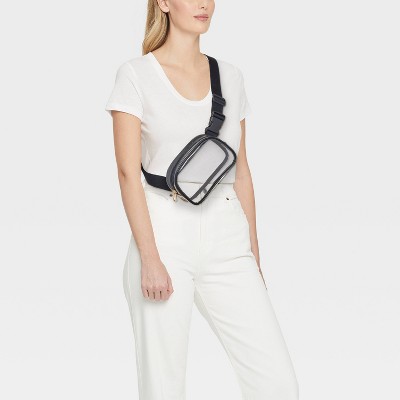 Universal Thread Essential Belt Crossbody Bag - Universal Thread™ Clear/Black: TPU Shell, Adjustable Strap, Crossbody Style, Solid Pattern — фото 2