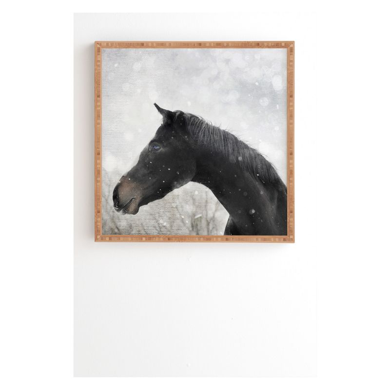 Chelsea Victoria Winter Horse Framed Wall Art Poster Print Brown - Deny Designs, 1 of 5