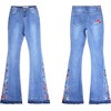 Anna-Kaci Women's Floral Daisy Embroidered Mid Rise Bell Bottom Jeans - 4 of 4