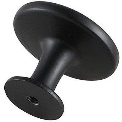 Matte Black Round Mushroom Knob Set with Mounting Hardware