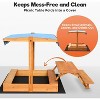 FUNTOK 2-in-1 Wooden Sandbox Outdoor Picnic Table - Includes Bottom Liner & PVC Canopy - 3 of 4