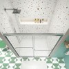 Chrome Bypass Shower Door with Sliding Glass - Modern Design - 2 of 4