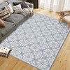 Machine Washable Modern Bedroom Area Rug Floral Large Area Rug Non Slip Throw Ultra Thin Stain Resistant Carpet for Living Room - 4 of 4