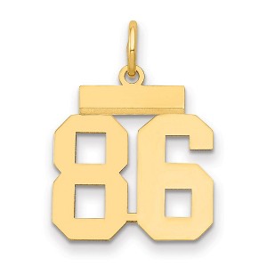 Black Bow Jewelry 14k Yellow Gold, Athletic Collection, Small Polished Number 86 Pendant - 1 of 3